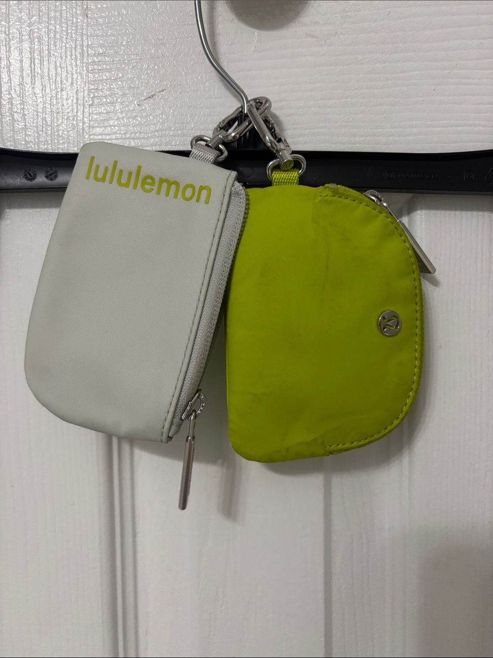 lululemon athletica Lime Green and Light Gray Key Pouch Duo